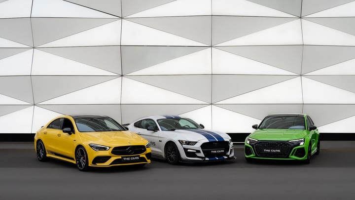 Mercedes-Benz CLA35 AMG, Ford Mustang GT, Audi RS3